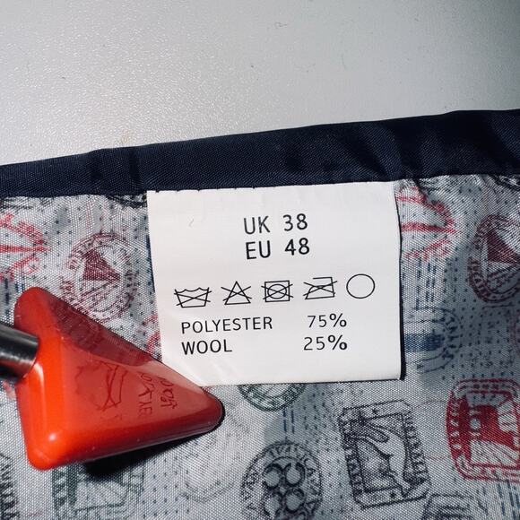 House of Cavani Wool Mix 38 Blazer Jacket Vest Waistcoat Brown Blue Plaid 2pc - Picture 12 of 13